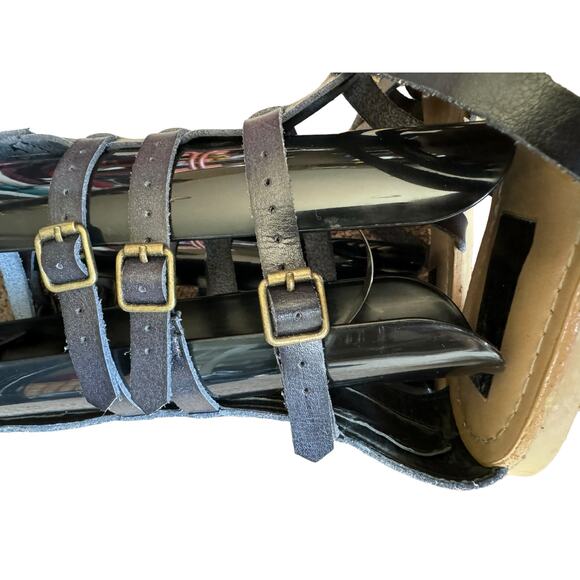 15.5" Tall Gladiator Black Sandals buckle & zipper closing by Just Fab size 7.5 - Picture 13 of 16